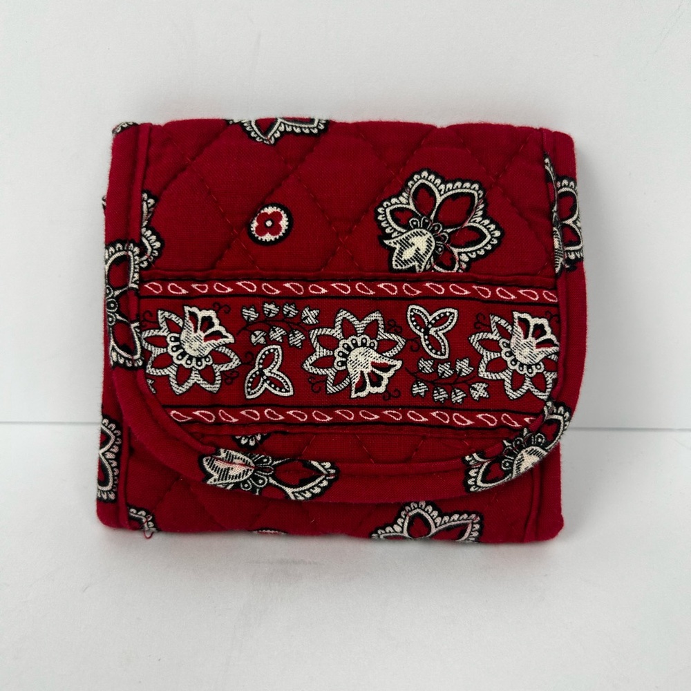 Quilted Red Floral Vera Bradley Wallet Handkerchief Boho Retired